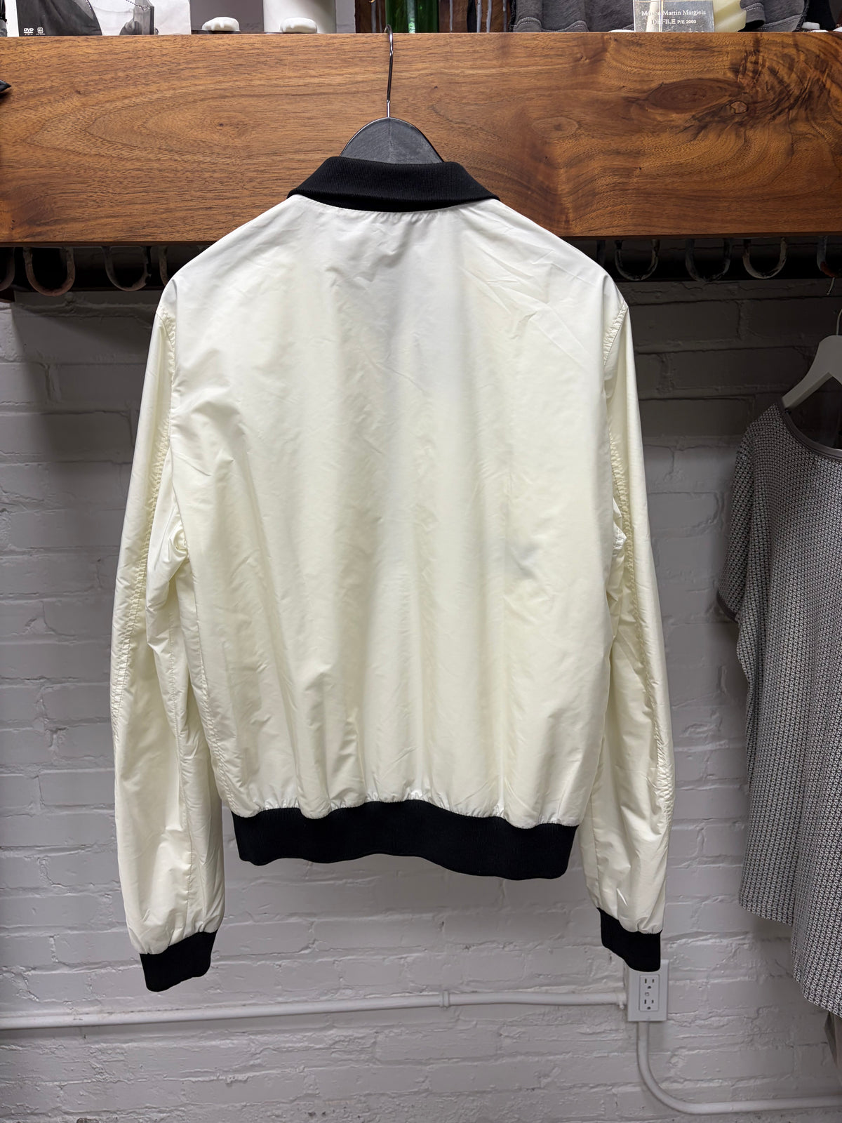 2000s Gucci White ‘Crest Logo’ Bomber Jacket
