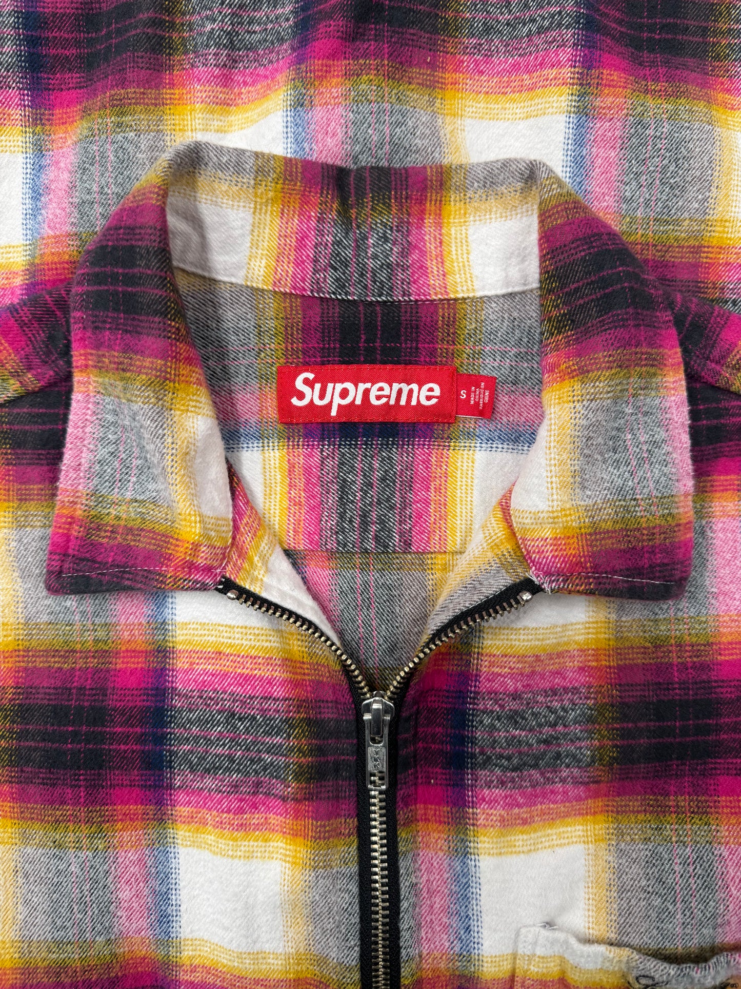 SS2024 Supreme ‘Shadow Plaid’ Zip Up Flannel