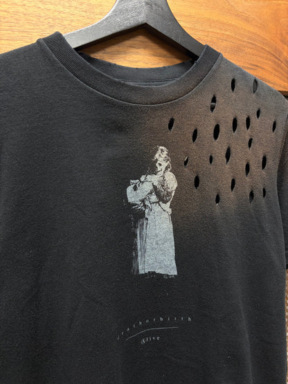 AW2008 Number (N)ine ‘My Private Portland’ Black Gunshot Distressed ‘DeathorBirth’ Graphic T-Shirt