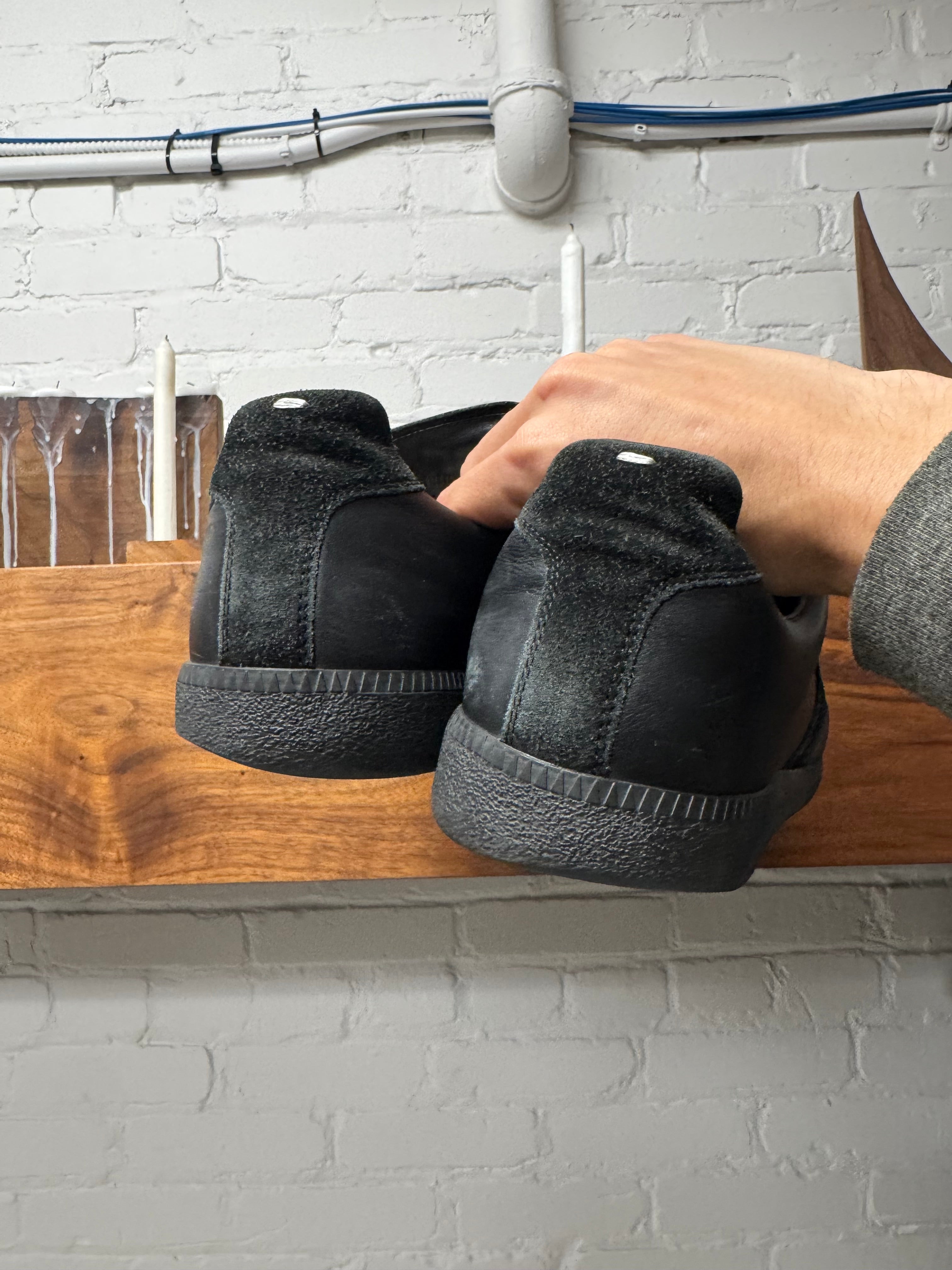 Maison Margiela Replica 'G.A.T.' Black Suede/Leather Low Top