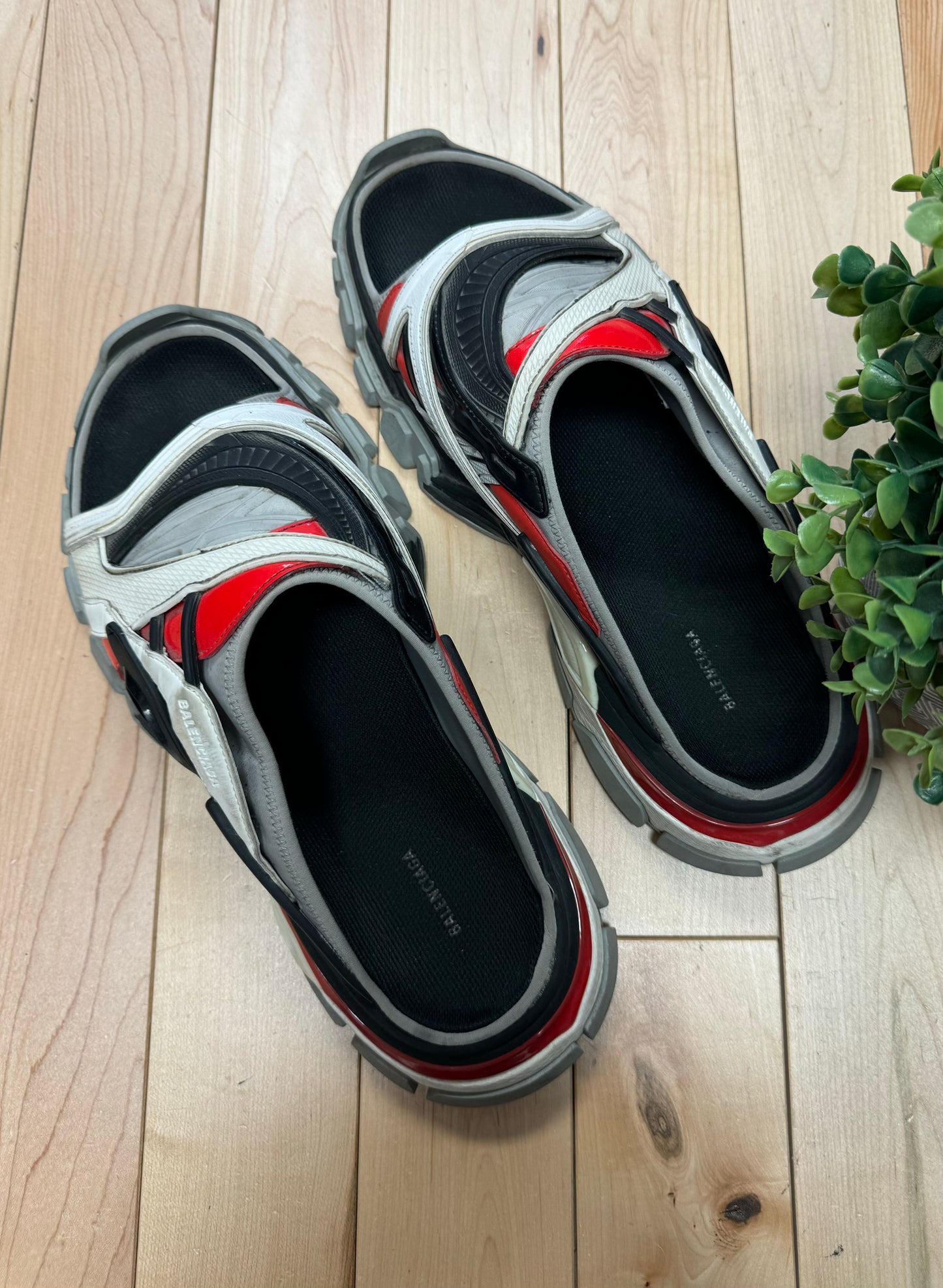 Balenciaga Track Slides Red/White/Black