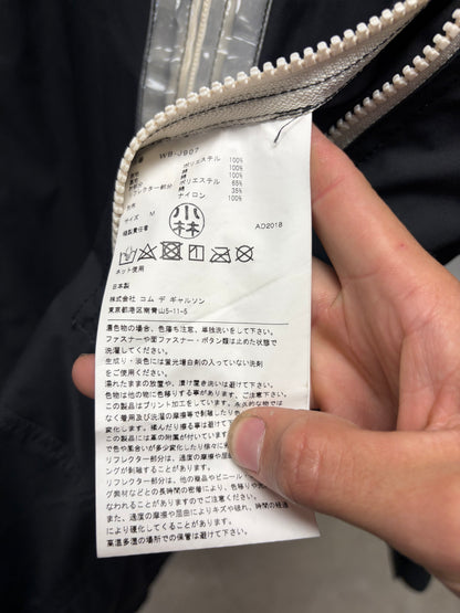 2018 Junya Watanabe Reflective Tape Seam Black Zip-Up Shell Jacket