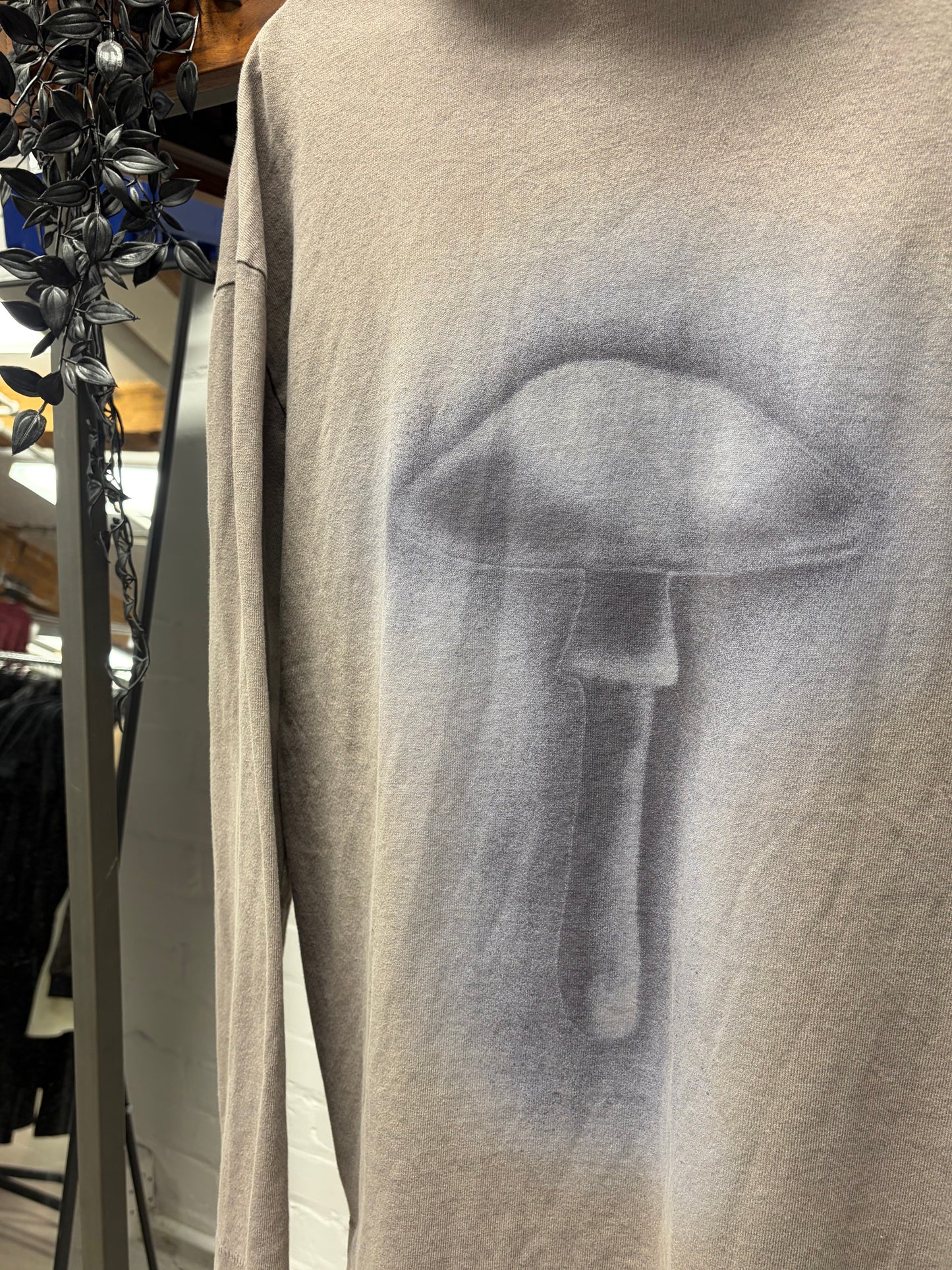 Acne Studios ‘Ecarla’ Mushroom Graphic Dust Brown Pullover Hoodie