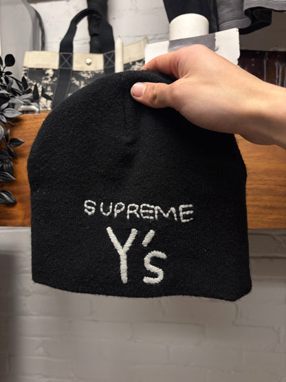 AW2025 Supreme x Yohji Yamamoto Skull Embroidered Logo Beanie