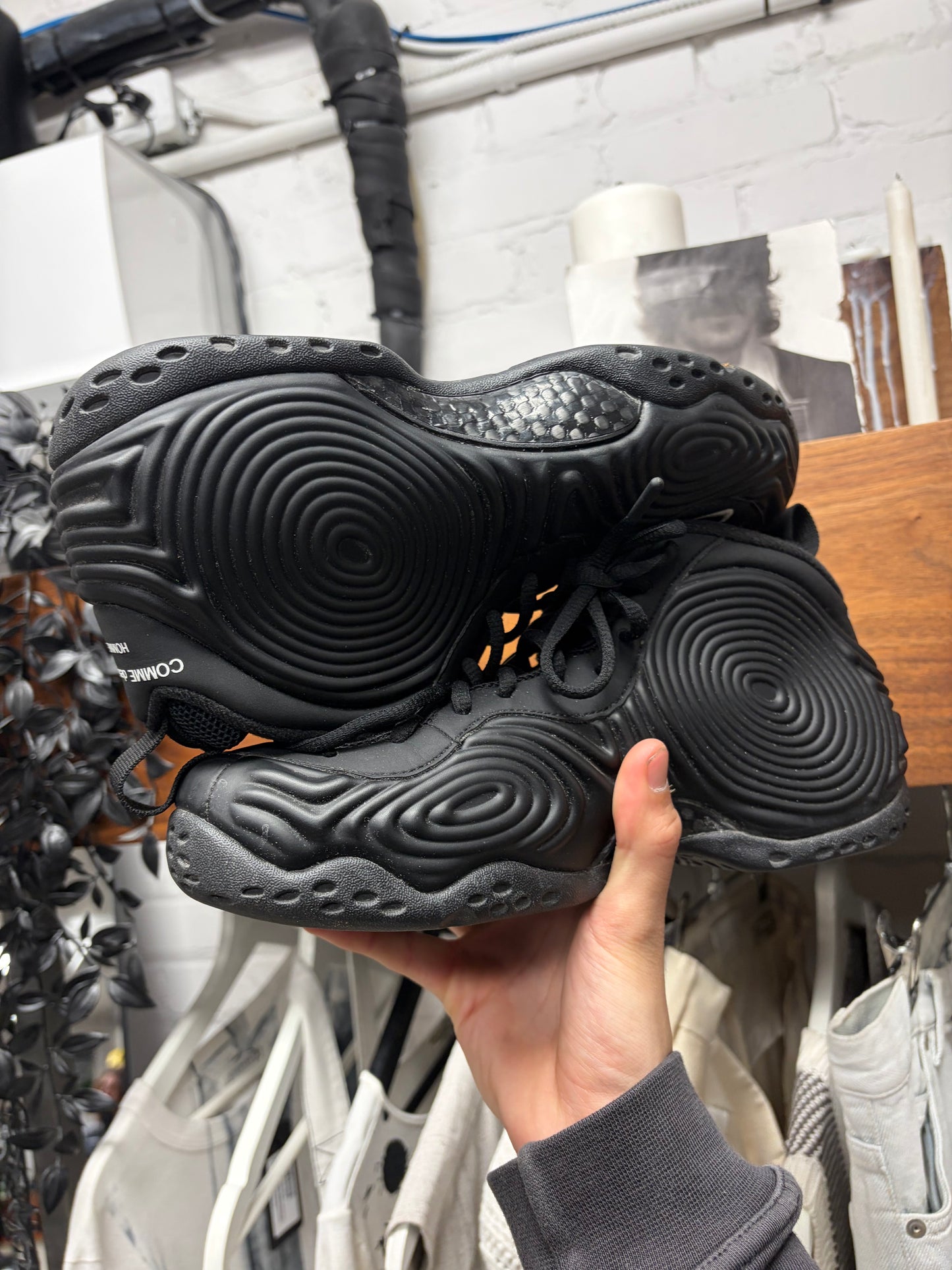 Comme Des Garçons Homme Plus x Nike ‘Foamposite’ Black High Top Sneakers