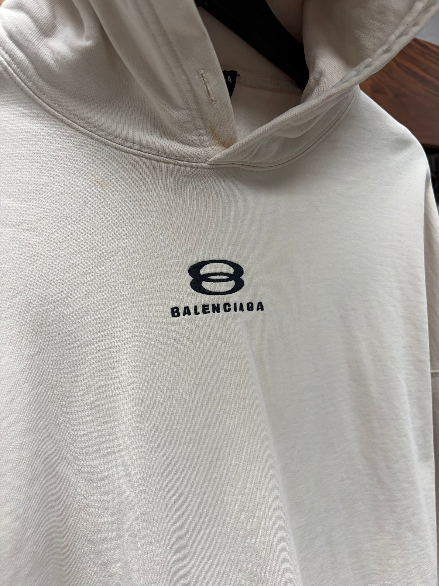 SS2022 Balenciaga ‘Unity Logo’ Cream White Pullover Hoodie