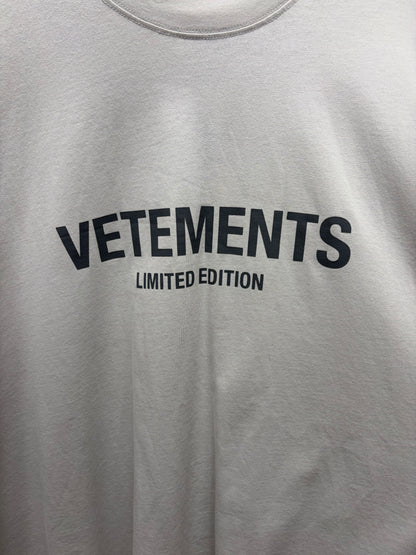 Vetements Limited Edition Grey Oversized Logo T-Shirt