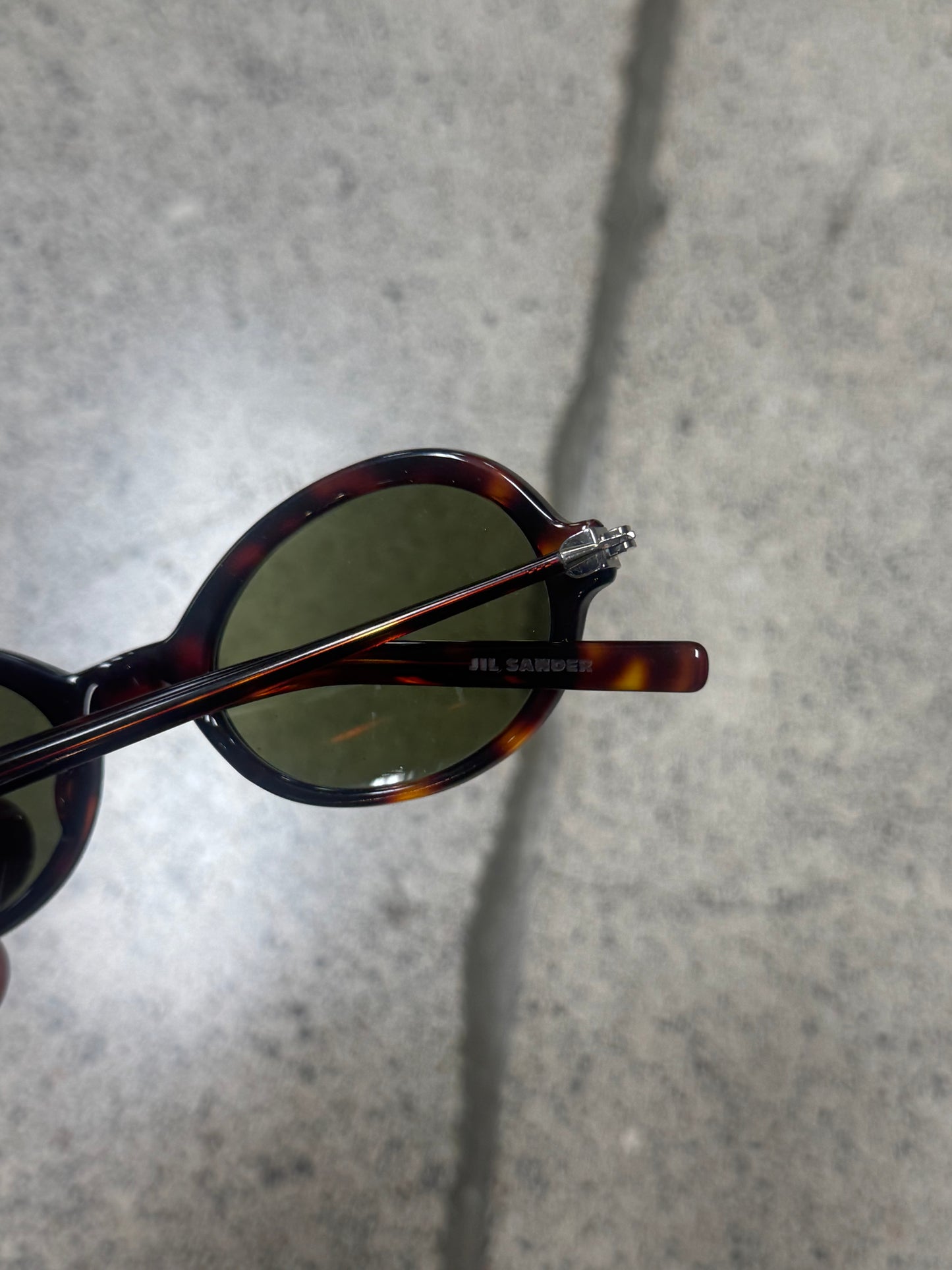 Jil Sander ‘Tortoiseshell’ Green Tinted Sunglasses