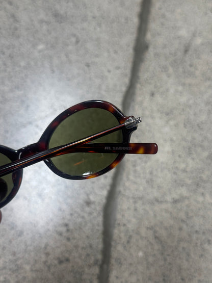 Jil Sander ‘Tortoiseshell’ Green Tinted Sunglasses