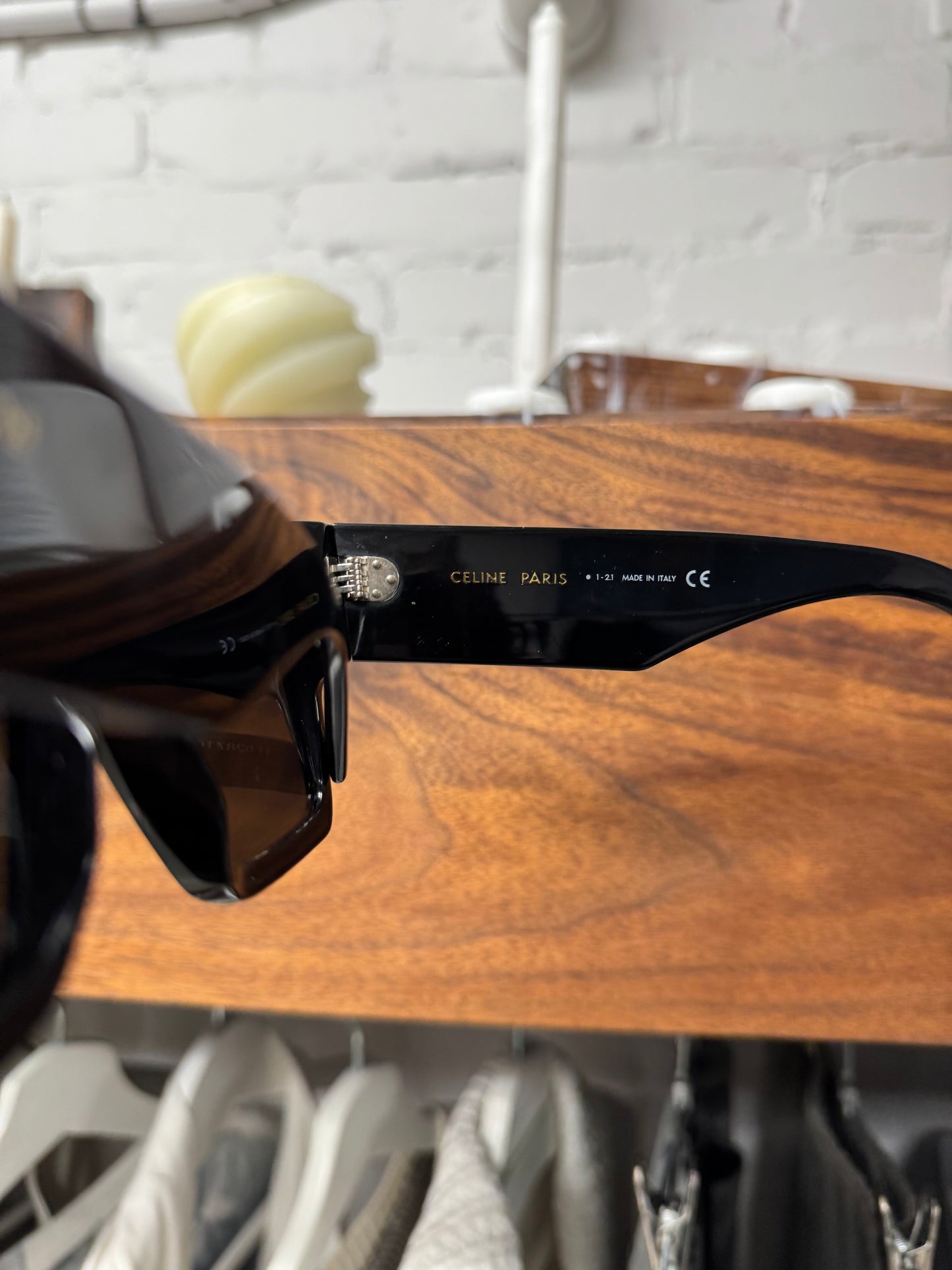 Celine Boxy ‘Blackout’ Square Shape Shield Sunglassses