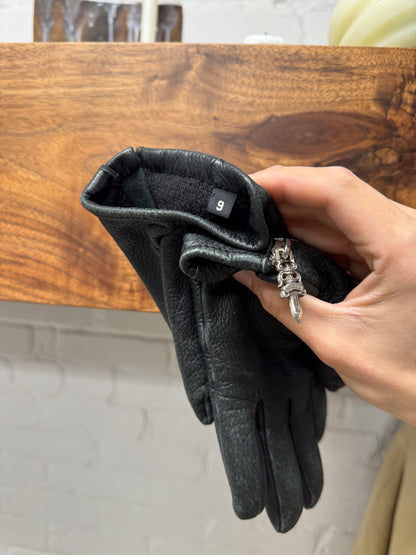 Chrome Hearts ‘Dagger Zip’ Lambskin Leather Gloves