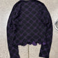 AW2002 Junya Watanabe Black/Purple Diamond Pattern Grunge Sweater