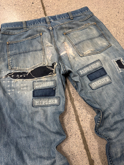 SS2002 Number (N)ine ‘Modern Age’ Distressed Blue Patchwork Denim