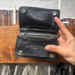 Chrome Hearts DBL Cross Ball Black Calfskin Leather Wallet