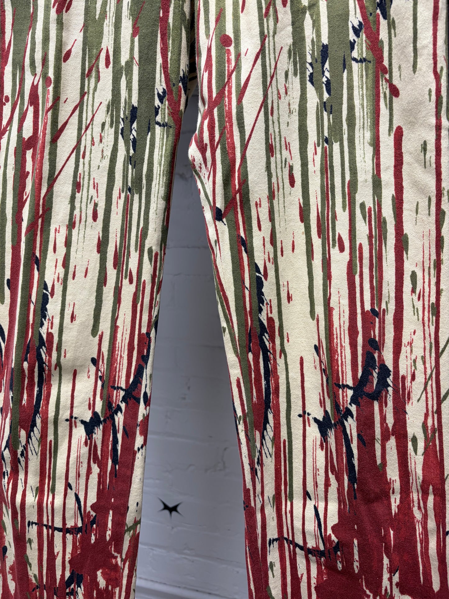 AW1998 Jean Paul Gaultier ‘Vampire’ Blood Drip Straight Leg Denim