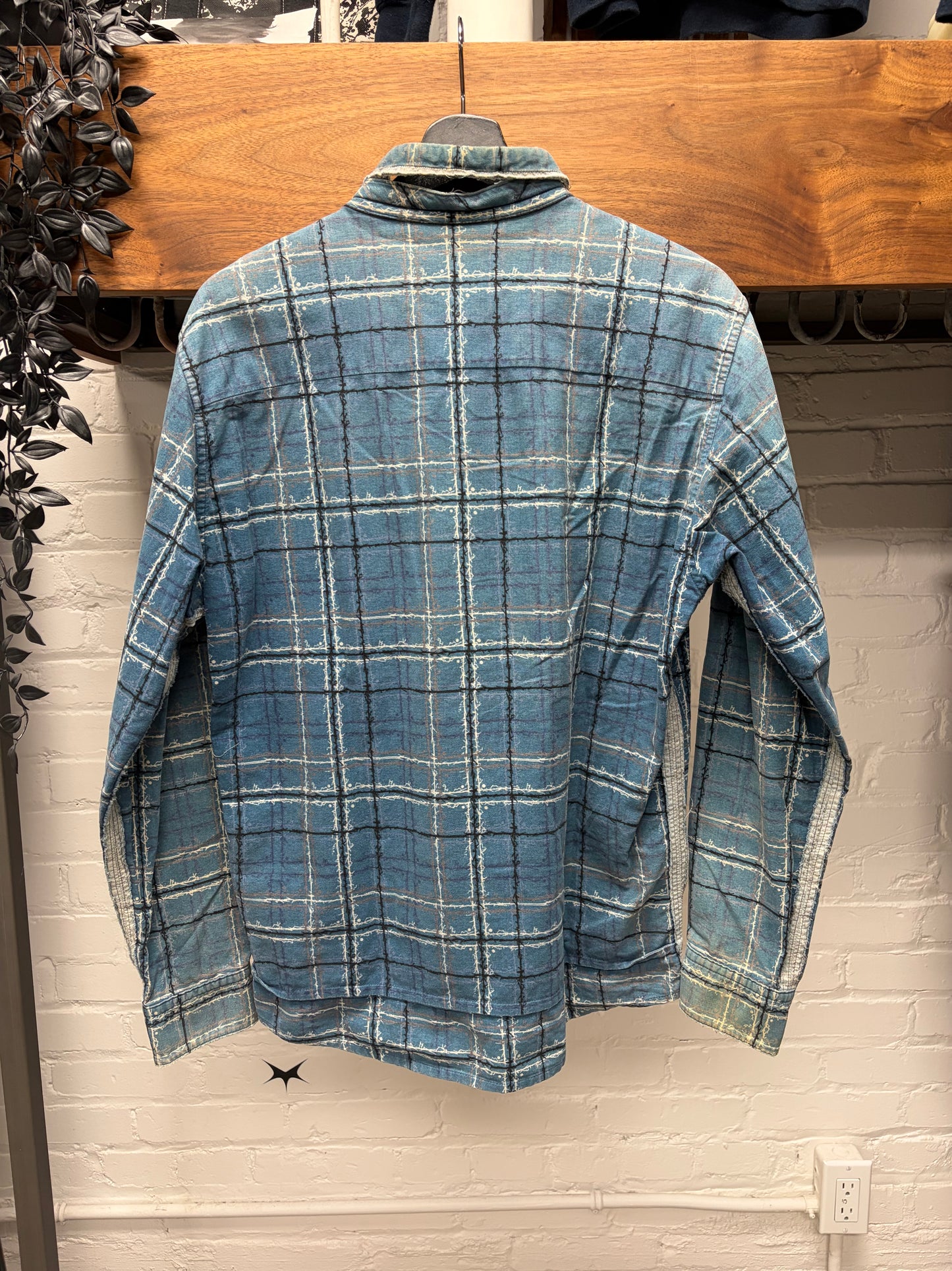 SS2003 Undercover ‘Scab’ Barbed Wire Print Plaid Flannel Shirt