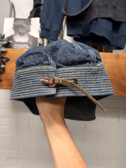 Kapital 11.5 oz Raw Blue Indigo Denim Strap-Back Hat