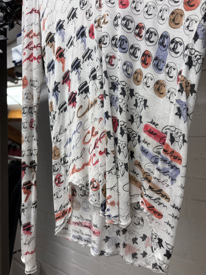 SS2006 Chanel ‘Cruise’ Semi Sheer Silk Long Sleeve Top