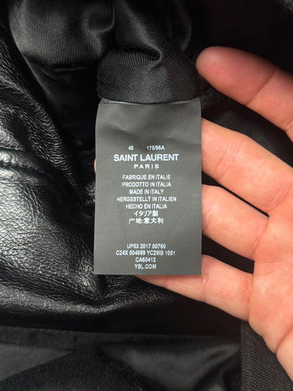 2017 Saint Laurent ‘Ikarus’ Leather Teddy Jacket