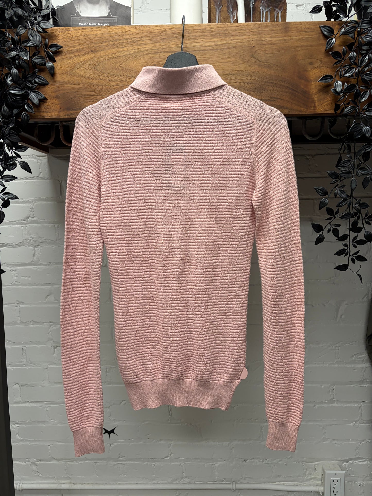 Vintage Dirk Bikkembergs Diamond Patterned Knit ‘Dusty Pink’ Polo