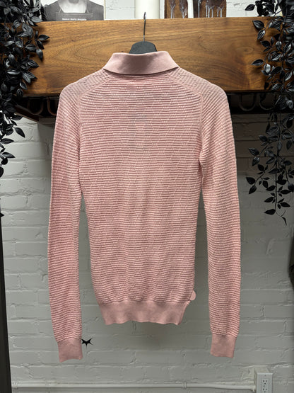 Vintage Dirk Bikkembergs Diamond Patterned Knit ‘Dusty Pink’ Polo