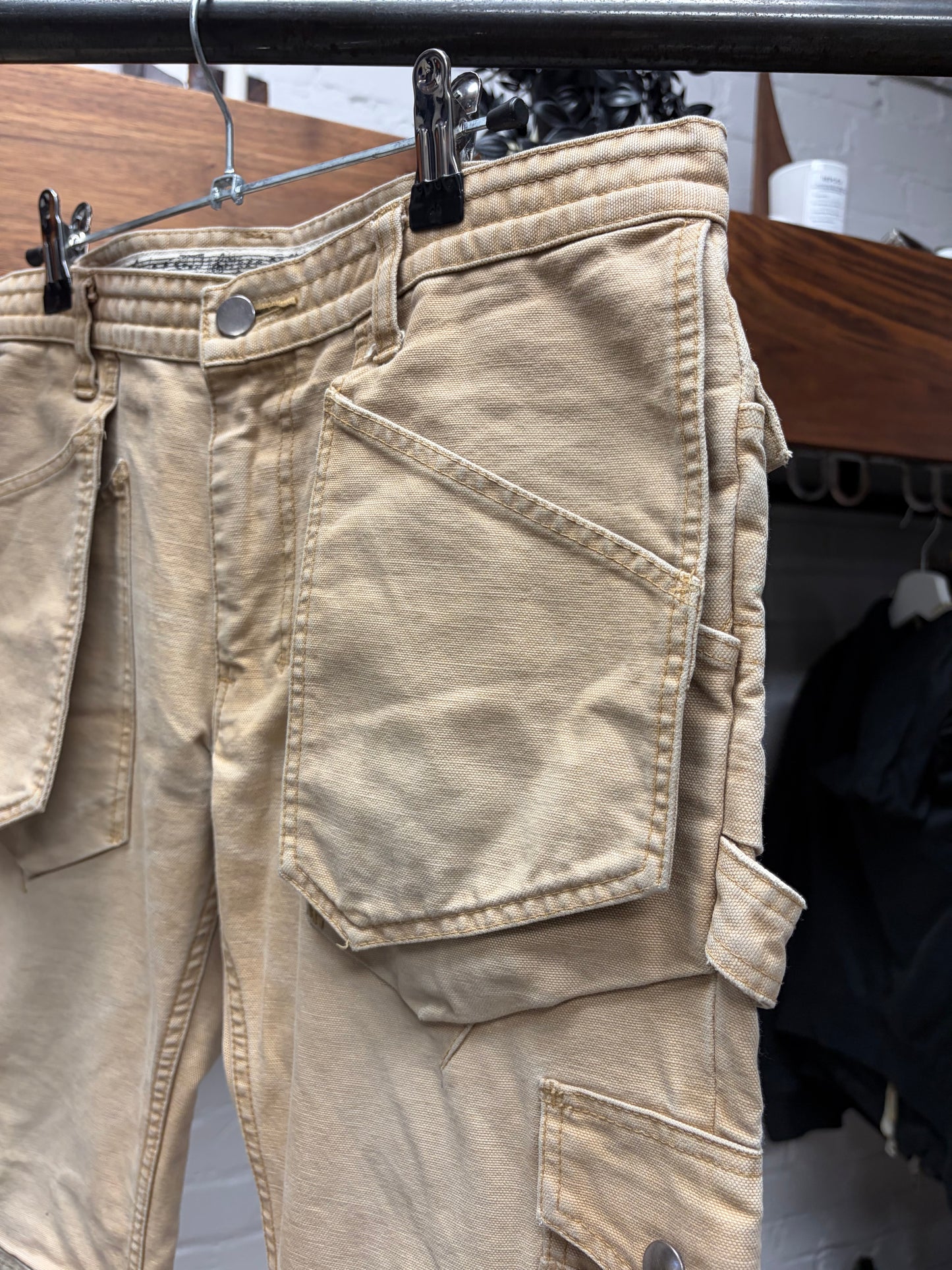 OG Number (N)ine ‘Crying Heart’ Leather Patch Exposed Pocket Work Denim