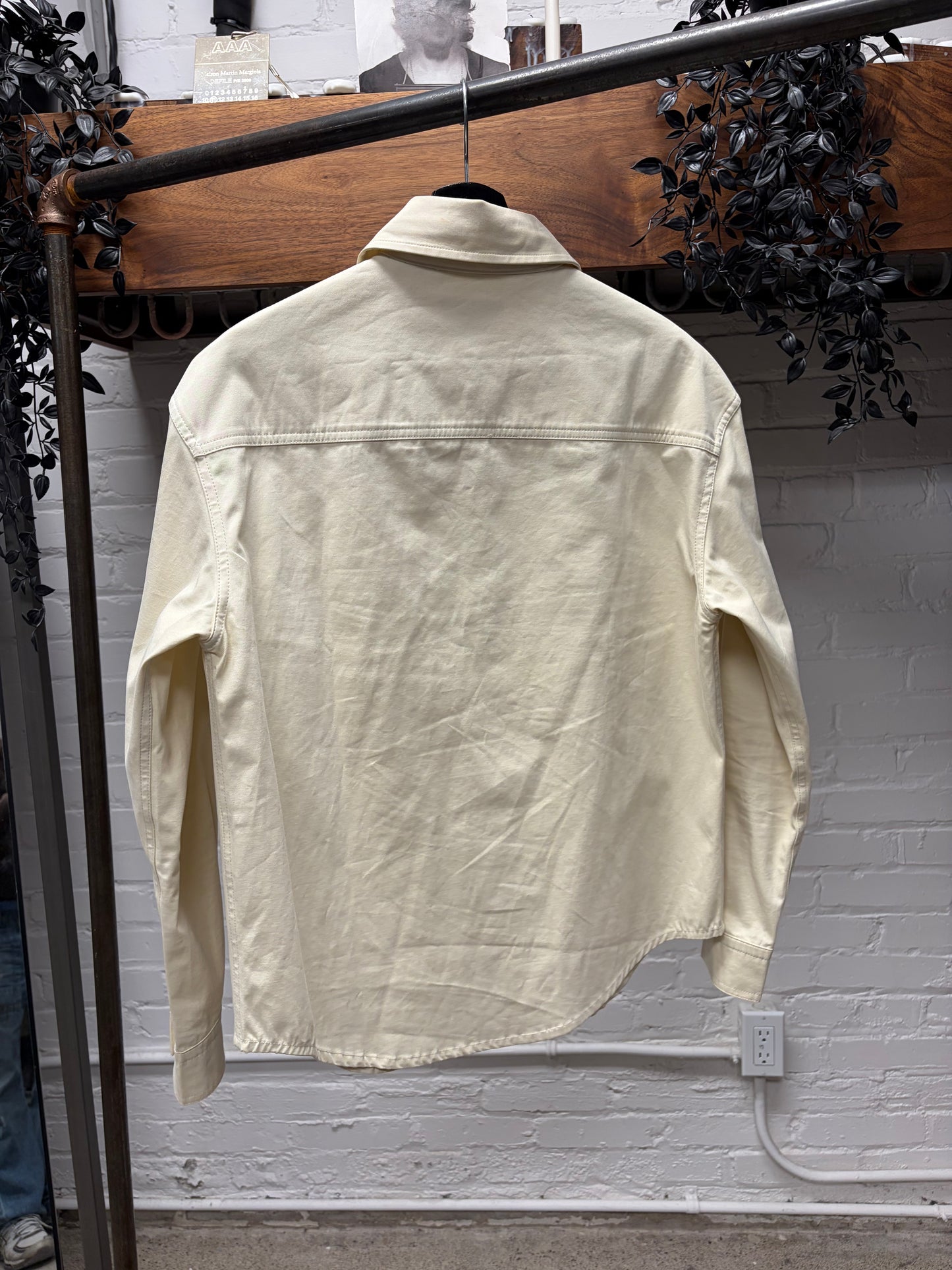 Bottega Veneta Cream White Cotton Utility Shirt