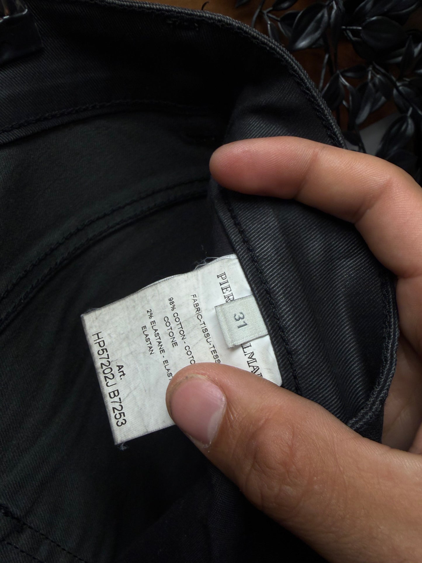 Balmain Waxed Black Moto-Biker Knee Skinny Jeans