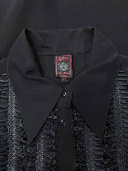 Vintage Jean Paul Gaultier ‘Laktan Lace’ Button Snap Collared Shirt