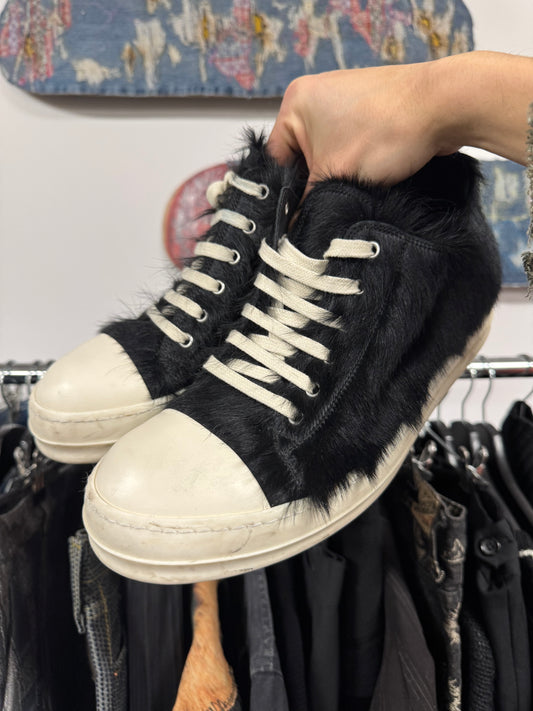 Rick Owens Ramones ‘Pony Hair’ Low Top Sneakers