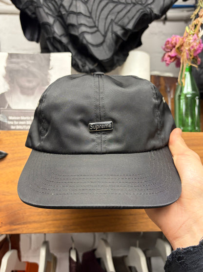 AW2024 Supreme Black Nylon ‘Small Box Logo’ 6 Panel Hat