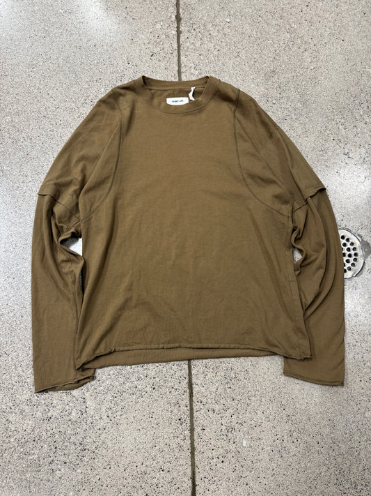 Helmut Lang Double Layered Exposed Stitch Long Sleeve Shirt
