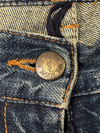2000s Yves Saint Laurent Rive Gauche ‘YSL’ Pocket Fade Flared Denim