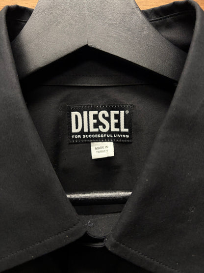 Diesel Embroidered ‘D-Logo’ Black Button Up Shirt