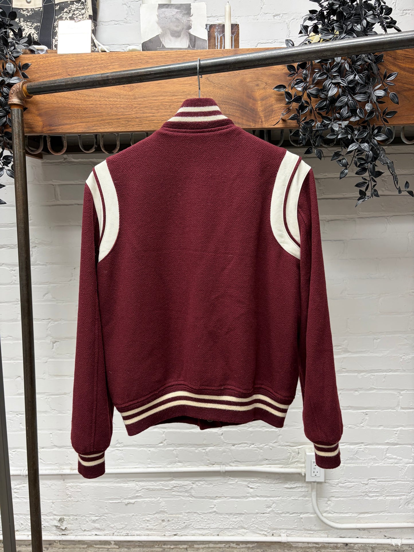 AW2019 Saint Laurent ‘Teddy’ Leather/Wool Bomber Jacket