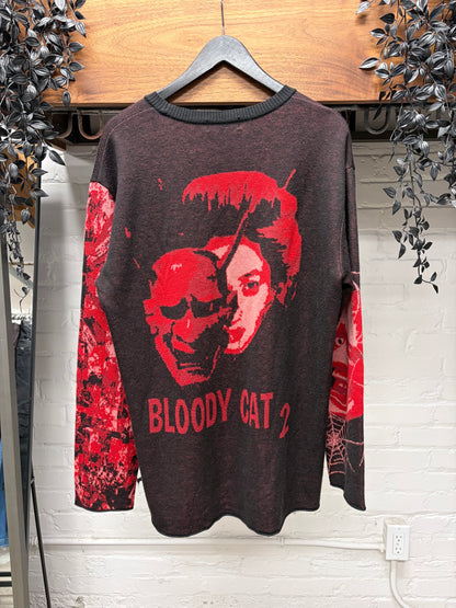 Yohji Yamamoto S’yte ‘Bloody Cat2’ Black/Red Knit Sweater