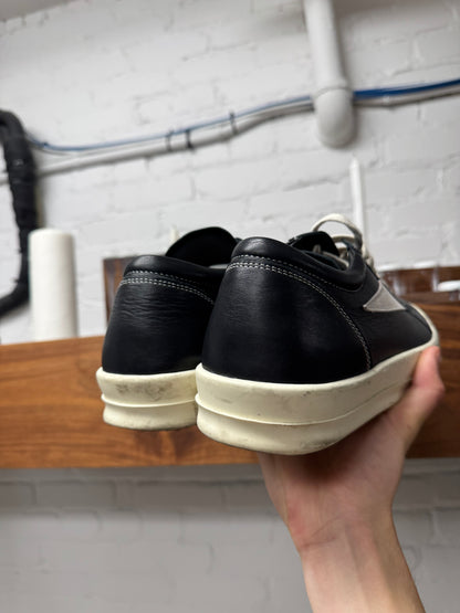 Rick Owens ‘Mainline’ Black Leather ‘Vans’ Low Top Sneakers
