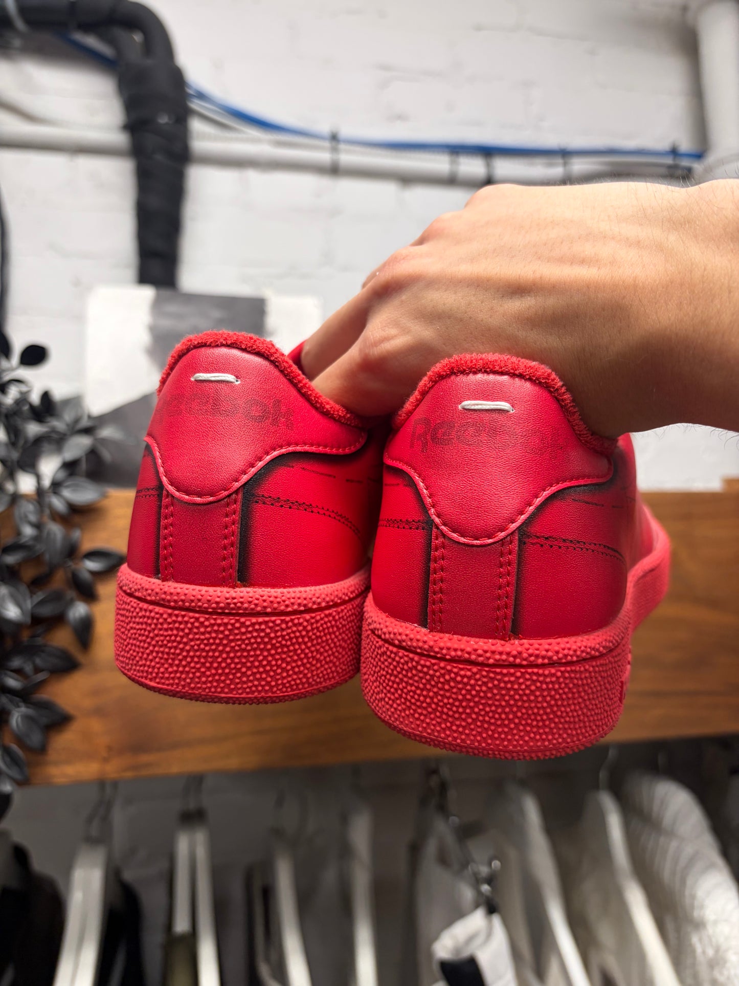 Maison Margiela x Reebok ‘Club C Classic’ Red Leather Low Top Sneakers