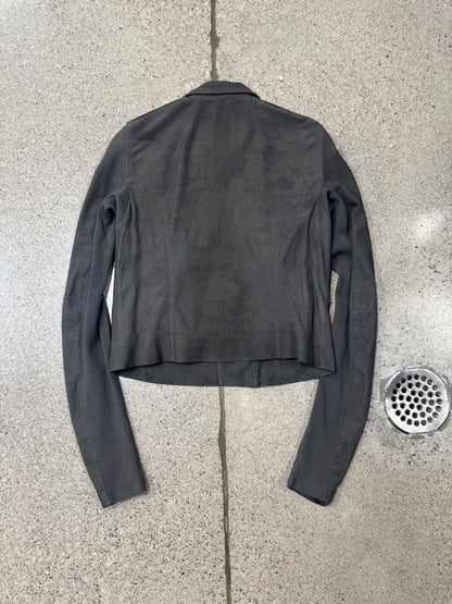 Rick Owens O&M Era ‘Dust’ Blistered Lambskin Leather Biker Jacket