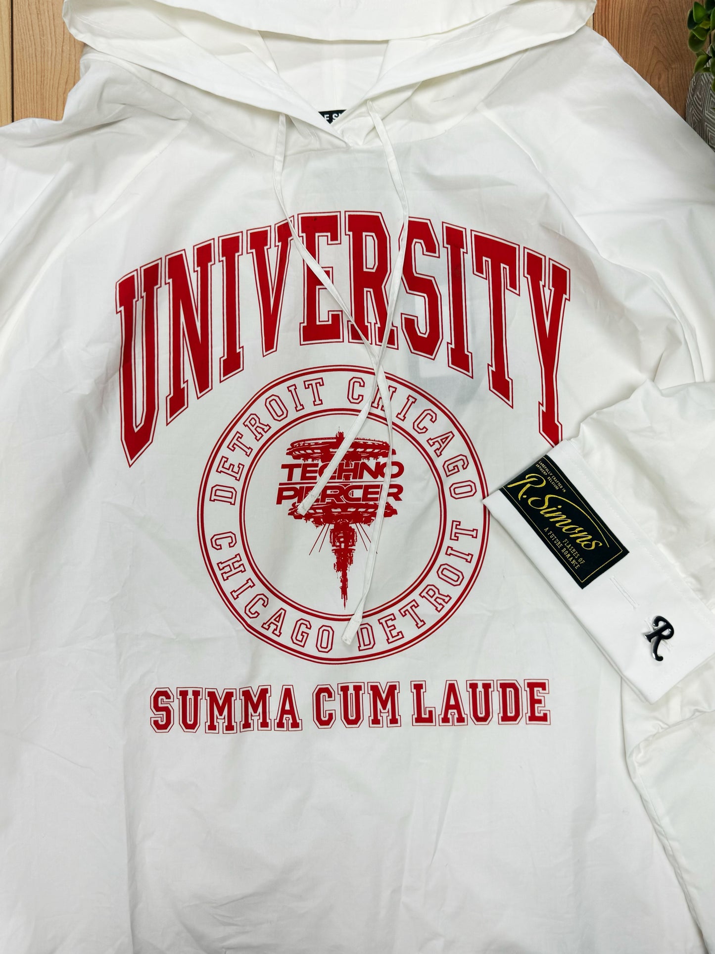 SS2022 Raf Simons ‘University’ Poplin Hoodie