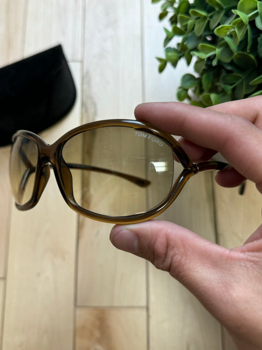 Tom Ford ‘Jennifer’ Brown Tinted Oval Sunglasses