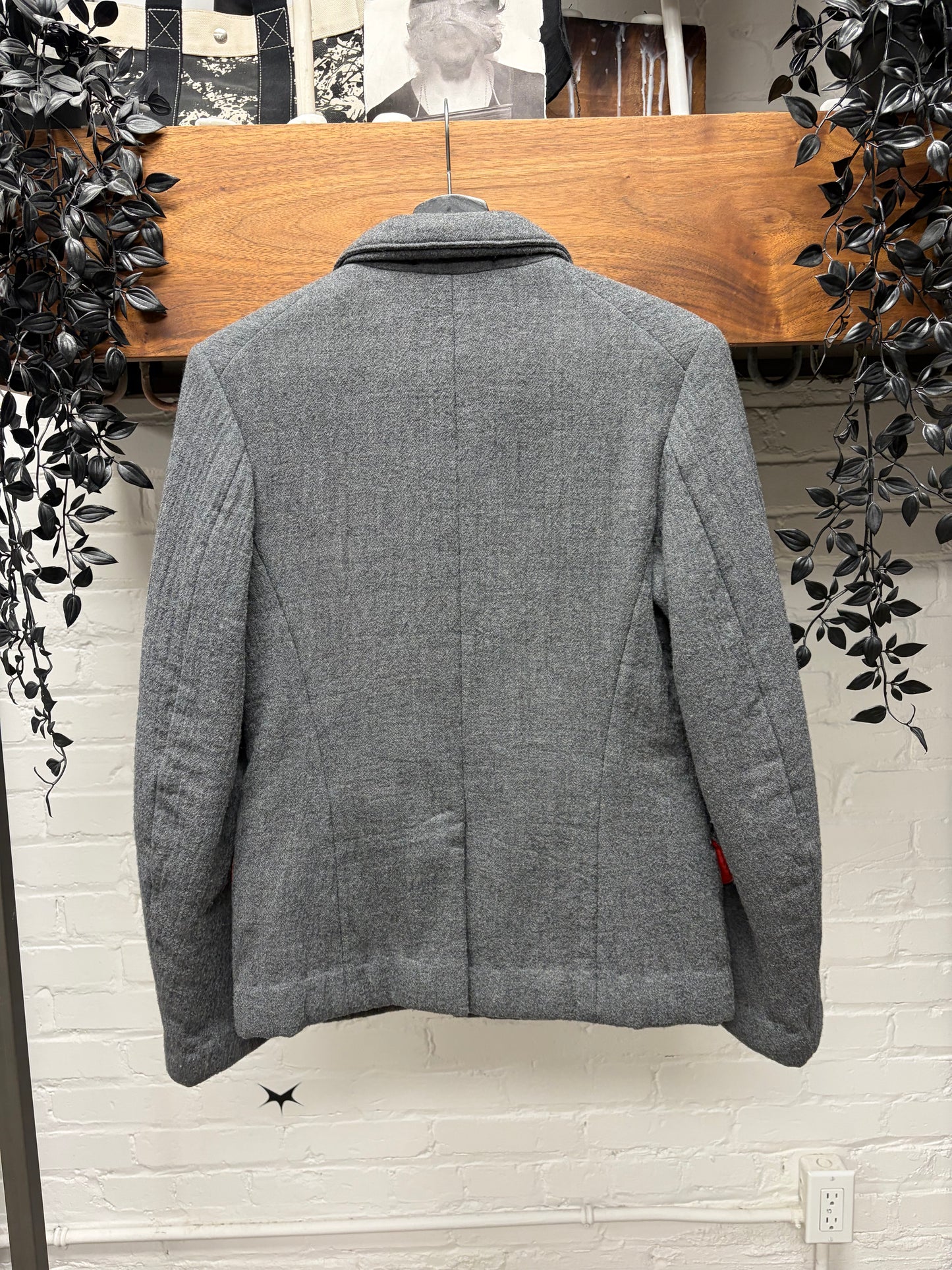 SS1997 Comme Des Garçons Homme Quilted Grey Wool Collared Coat