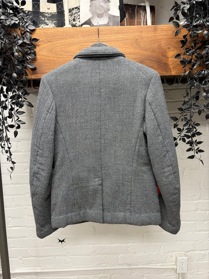 SS1997 Comme Des Garçons Homme Quilted Grey Wool Collared Coat