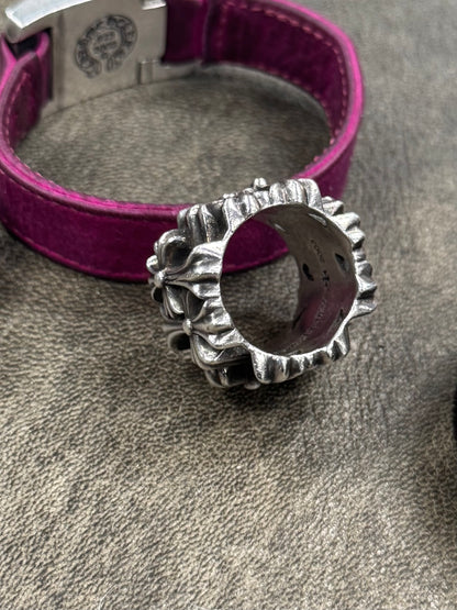 Chrome Hearts ‘Cemetery’ Square Multi-Cross 925 Silver Ring