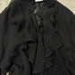 Vintage Yves Saint Laurent Rive Gauche ‘Chiffron Ruffled’ Sheer Blouse