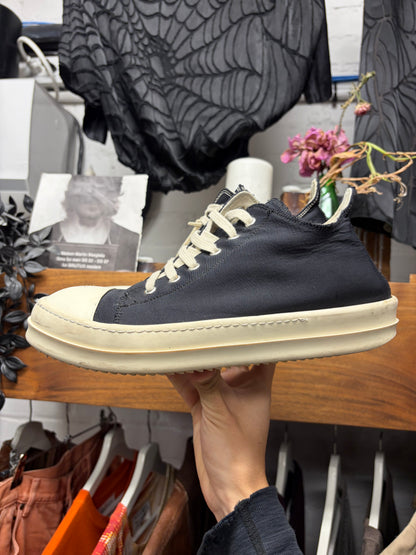 AW2020 Rick Owens ‘Performa’ Black Nylon ‘Ramones’ Low Top Sneakers
