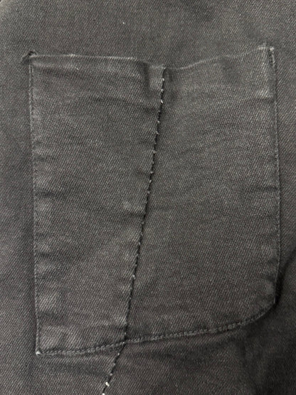 Thom Krom ‘Scar-Stitch’ J-Cut Black Raw Hem Denim