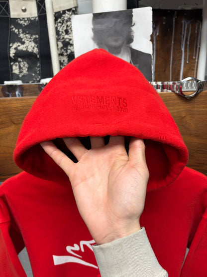 AW2020 Vetements ‘Coke’ Arabic Logo Red Pullover Hoodie