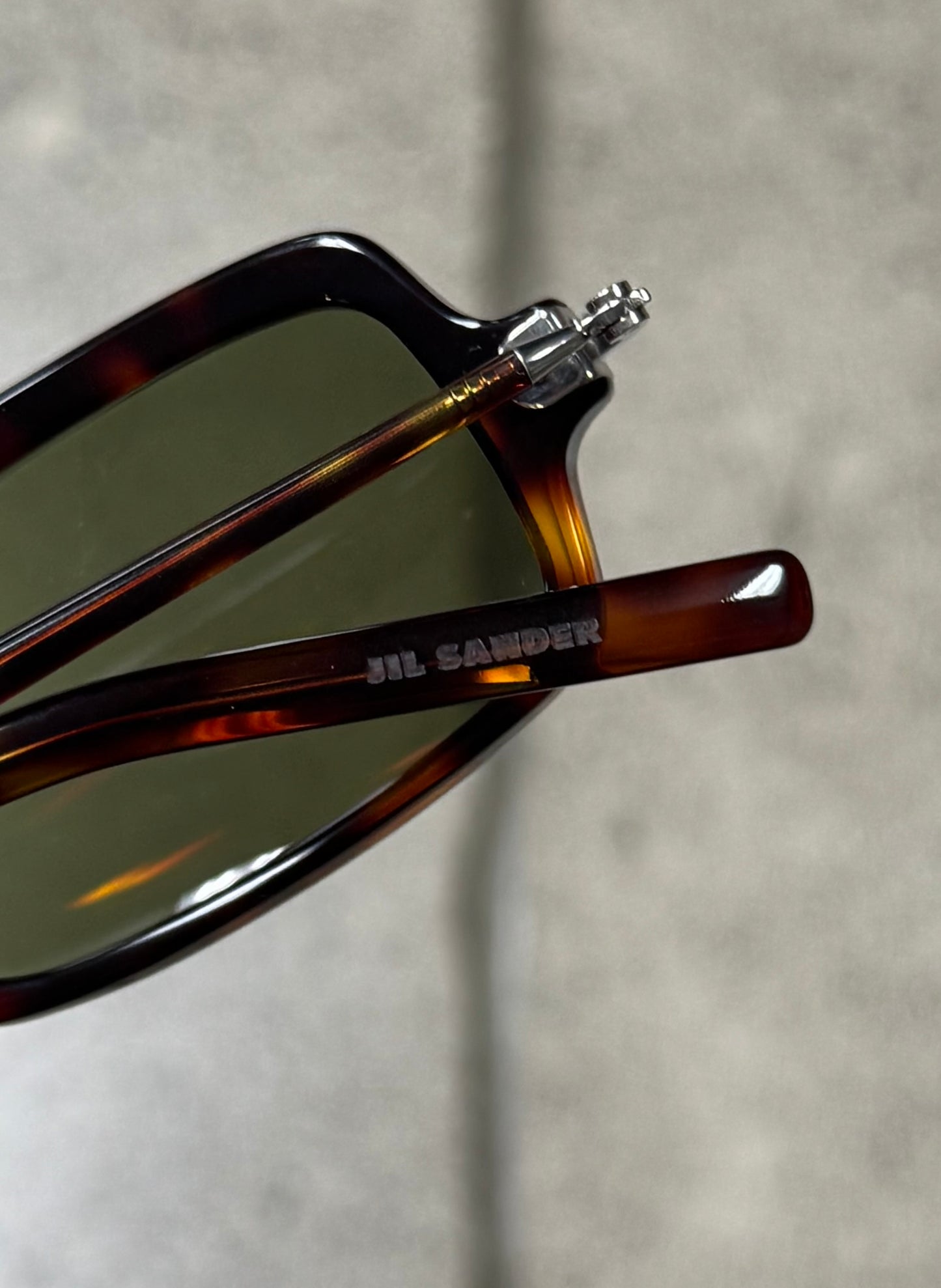 Jil Sander ‘Tortoiseshell’ Green Tinted Sunglasses