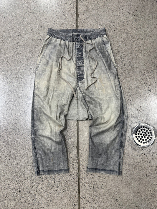 Rick Owens ‘Smoke Wash’ DRKSHDW Drop Crotch Pod Shorts